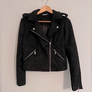 JouJou, black, vegan suede, motorcycle jacket (size M), NWT